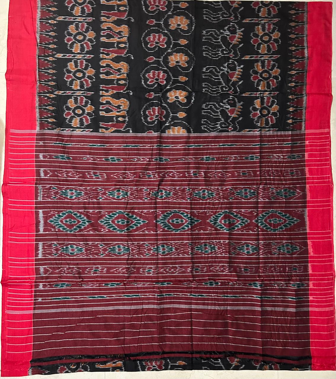 Odisha Famous Nuapatna Khandua Handloom Pure Cotton Saree for Festivals