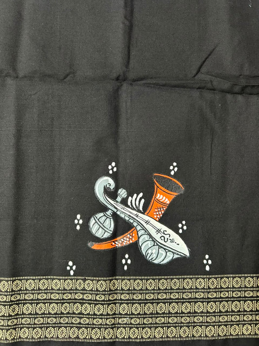 Odisha Handloom Sambalpuri Cotton Fabric Patachitra Painting Work Blouse Piece