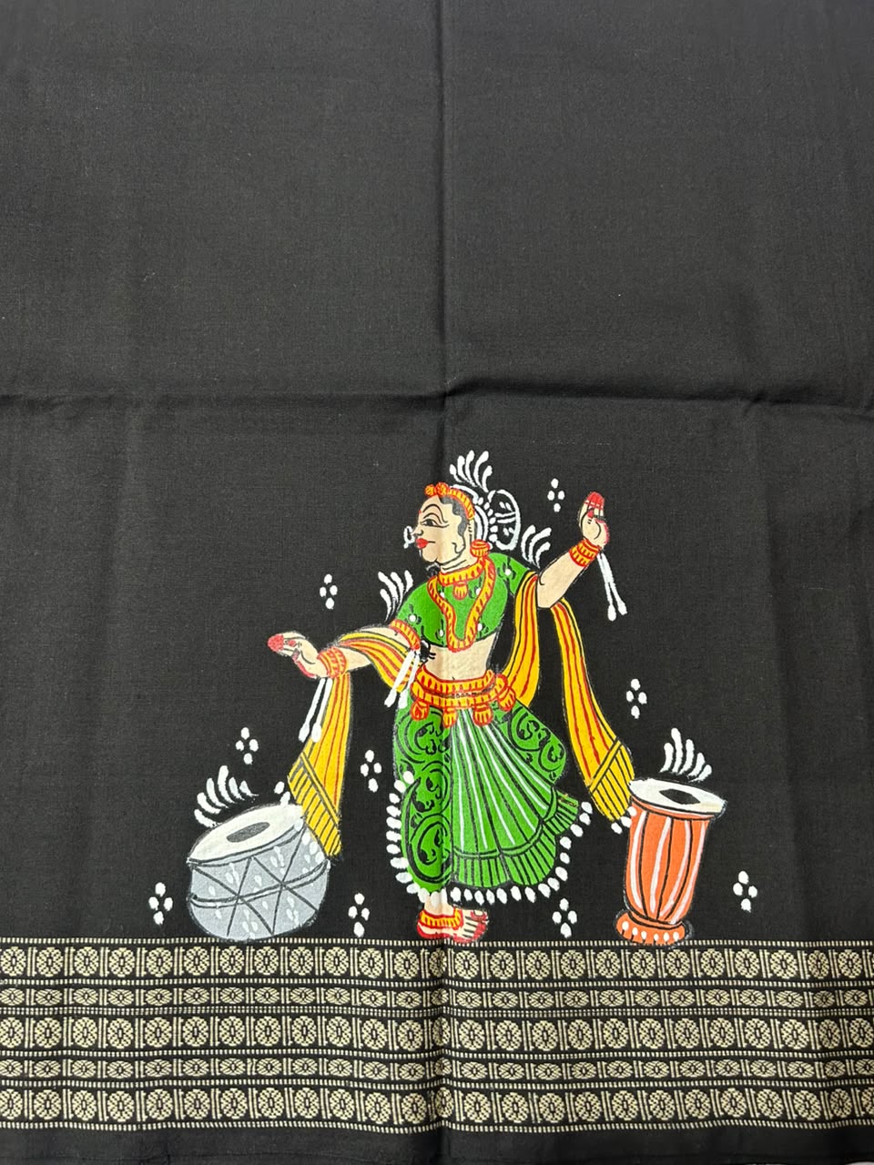 Odisha Handloom Sambalpuri Cotton Fabric Patachitra Painting Work Blouse Piece